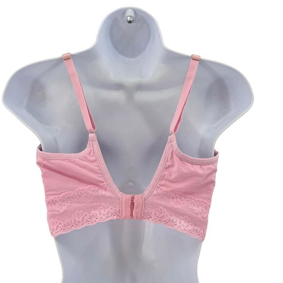 Natori Pink Lacy Bra Nordstrom Bliss Perfection Contour Soft Cup 32DDD Wireless - Picture 5 of 8